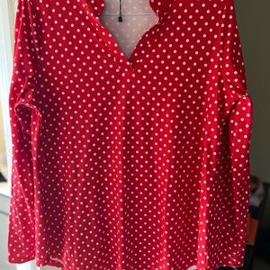 Halife Red/White Polka Dot L/S (Large)